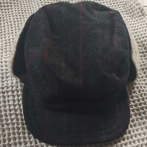 Men's Black and Red Plaid Winter Hat